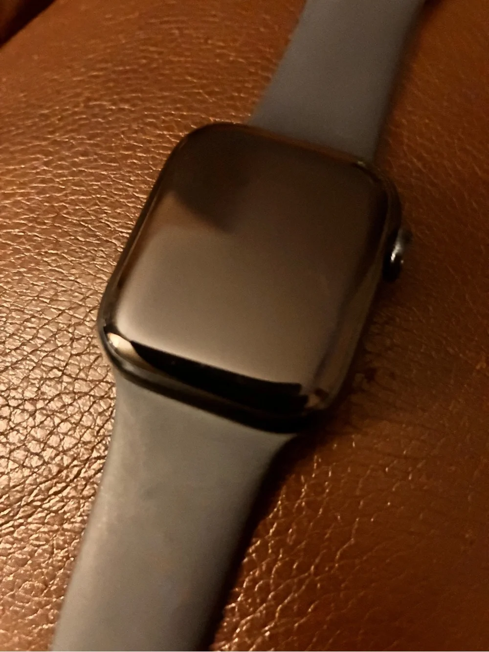 Apple Watch - Black Case with Blue Sport Band